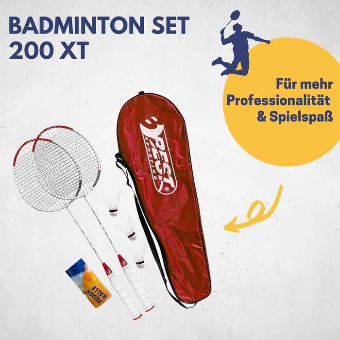 Набір для бадмінтона Best Sporting 260 XT – 2 ракетки, 3 м'ячики, сумка – для активного відпочинку