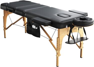 Складаний масажний стіл Luxton Home з 3 секціями з піни Memory Foam, регульована висота, переносна сумка, підголівник