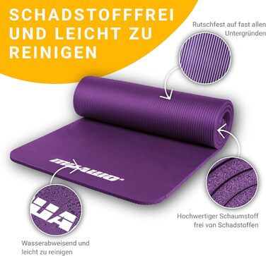 Килимок для тренувань Muawo Premium: фітнес, йога, гімнастика | антиковзаючий, товстий, довгий (190х100х1,5 см)