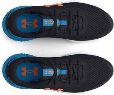 Дитячі кросівки Under Armour Ua Rogue 3 Al для дівчаток, бігові, з технологією Visual Cushioning, чорний, синій, помаранчевий (30 EU, широка ширина)
