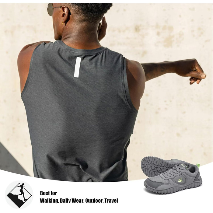 Взуття для бігу HOBIBEAR | Кросівки для трейлраннінгу з широкою передньою частиною | Сірі, 44 EU