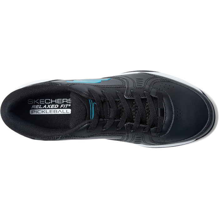 Жіночі кросівки для піклболу Skechers Viper Court Smash для залів та вулиці, Relaxed Fit, чорний/синій, розмір 36 EU