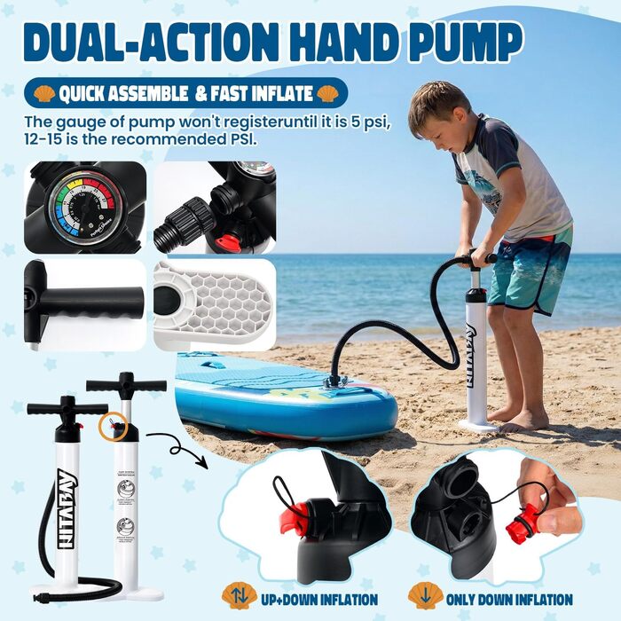 Надувне SUP-борд для дітей та підлітків. Комплект з аксесуарами. Макс. вага: 75/80/120 кг. Дизайн 