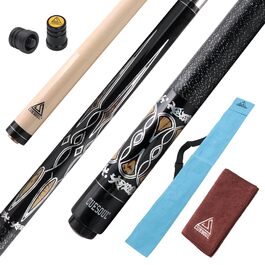 CUESOUL Більярдний кий 58 дюймів, 21oz, 13 мм наконечник, з Irish Wrap, у комплекті сумка для кия блакитного/коричневого кольору PC011