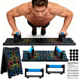 Дошка для віджимань 24-в-1, багатофункціональний тренажер, тренажер для грудей, складаний портативний, для дому, обладнання для домашнього спортзалу, аксесуари для силових тренувань та домашніх тренувань