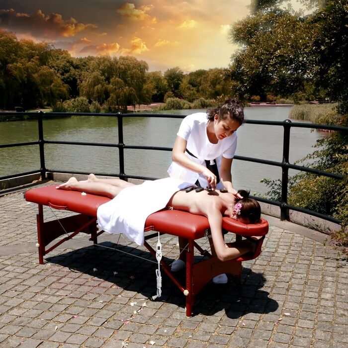 Масажний стіл Master Massage Fairlane Therma Top, мобільний, косметичний, з підігрівом, складаний, дерев'яний, ультралегкий, 71 см