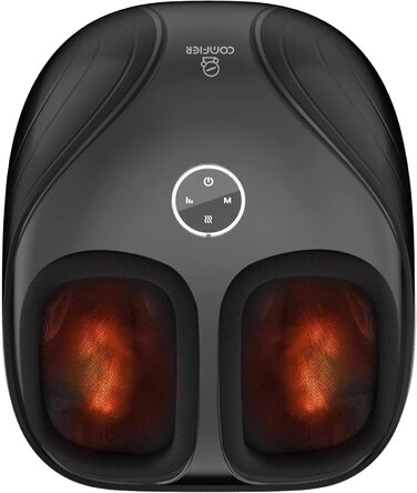 Масажер для ніг COMFIER Shiatsu з підігрівом, компресією та роликовим масажем, для лікування плантарного фасціїту, до 46 розміру взуття
