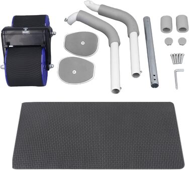 Автоматичний відскочний ролик для пресу Asixxsix з підставкою для ліктів, синій