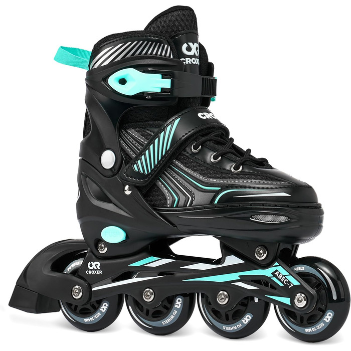 Дитячі ролики Croxer 3-в-1 (35-38) Black/Mint, регульовані