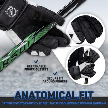 Хокейні рукавички Franklin Sports - для гри з м'ячем та на вулиці - легкі, класичний крій - розмір Senior