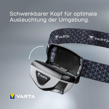 Ліхтар налобний VARTA H30R Wireless Pro LED, перезарядна, вологостійкий, для кемпінгу, бігу, туризму