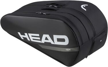 Тенісна сумка HEAD Tour Racquet Bag L, чорна/біла