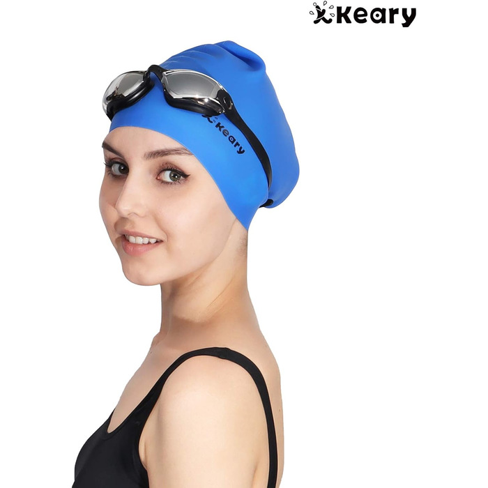 Окуляри для плавання Keary 2 шт. Антифог, дзеркальні, для дорослих, жінок, чоловіків, підлітків, дітей – для тріатлону, з 3 розмірами перенісь та берушами