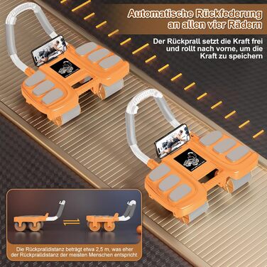 Ролер для пресу з опорою на лікті, автоматичний відскок, тренажер для пресу для жінок та чоловіків (Оранжевий)