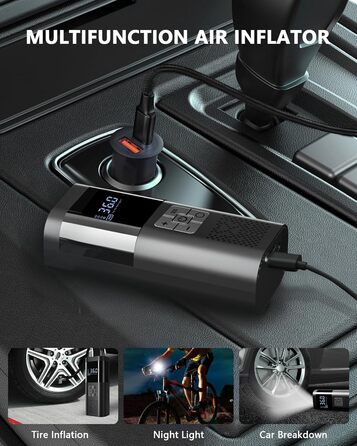 Електричний компресор для шин SERVOMASTER: велосипед, авто, мото, м'ячі. Акумуляторний, 150 PSI, з усіма насадками.