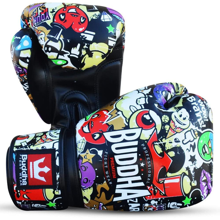 Боксерські рукавички BUDDHA FIGHT WEAR Fantasy Zippy – Муай Тай, Кікбоксинг, 10 oz, Штучна шкіра