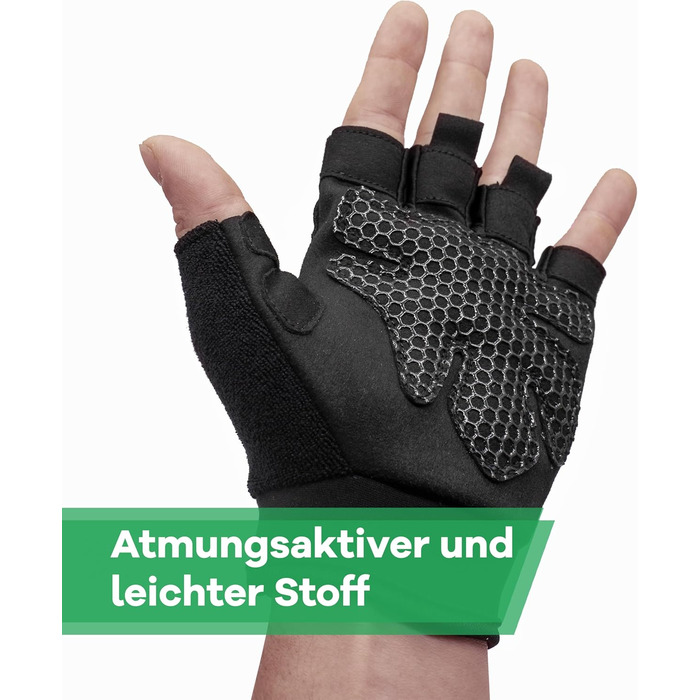 Спортивні рукавички NetroxSports з додатковим зчепленням - для тренувань, велосипеда, фітнесу, залу - чорні, XL (чоловічі та жіночі)