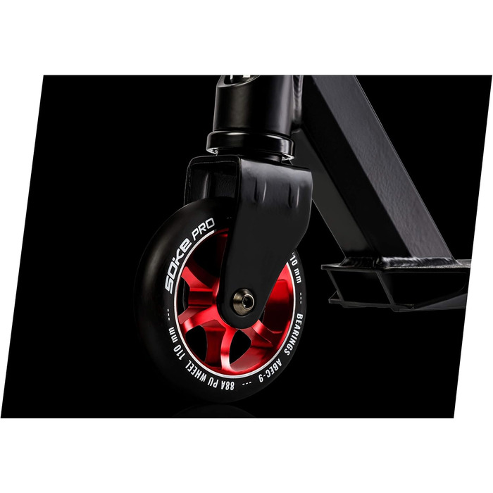 SOKE Stunt Scooter PRO: трюковий самокат для дорослих та дітей, ABEC 9 підшипники, чорно-червоний, вантажопідйомність 100 кг