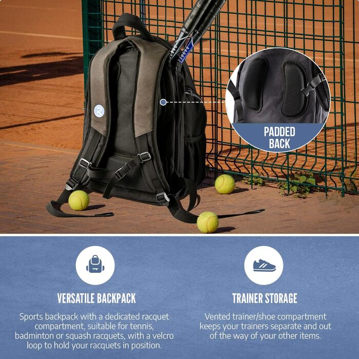 Рюкзак Raquex Sportrucksack для тенісу, сквошу, бадмінтону + місце для взуття, ноутбука та пляшки