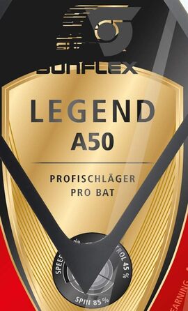 Професійна ракетка для настільного тенісу Sunflex Legend A50, ITTF сертифікат, анатомічна ручка, багатобарвна накладка, для універсальної гри