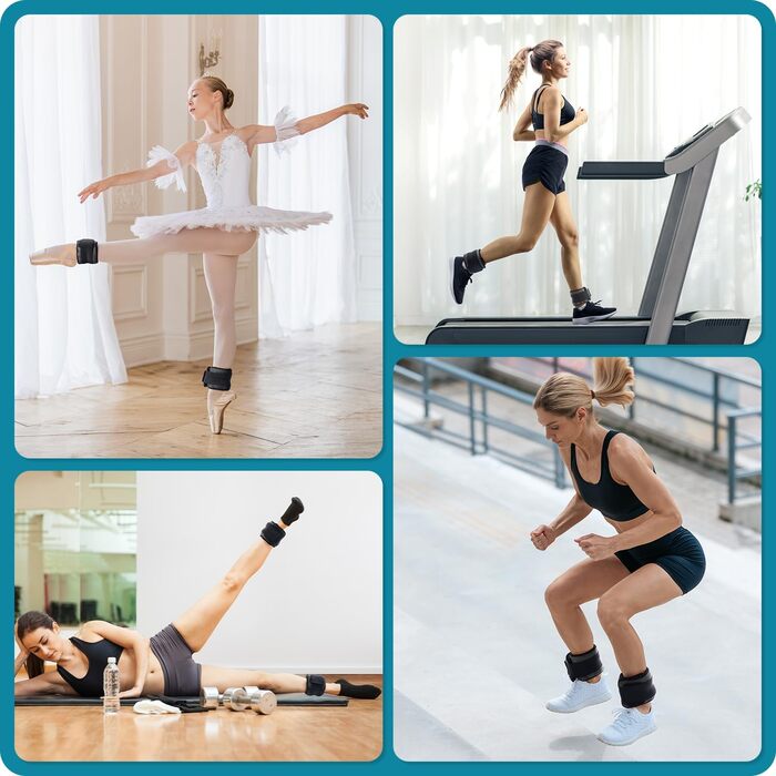 Ваги для щиколоток Sportneer для чоловіків та жінок, набір вагів для ніг, зручні та м'які, для танців, бігу та ходьби (1,8 кг, по 0,9 кг кожна), сірі