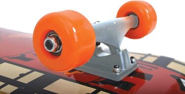 Скейтборд Schildkröt Kicker 31', повний комплект для початківців, червоний, 9-шарове кленове дерево, ABEC5, двосторонній кік, паркур-дизайн