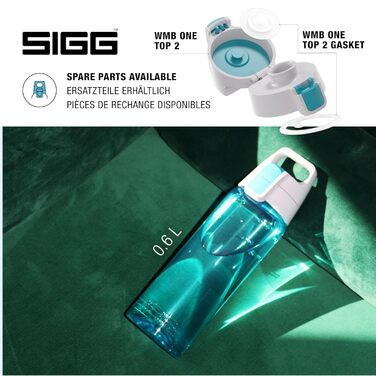Пляшка для води Sigg Total Color ONE Tritan 600 мл/1 л: для газованих напоїв, легка, герметична, без BPA, придатна для миття в посудомийній машині