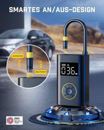 Електричний портативний компресор Fanttik X9 Pro 150 PSI з LED для авто, велосипедів, мотоциклів та м'ячів