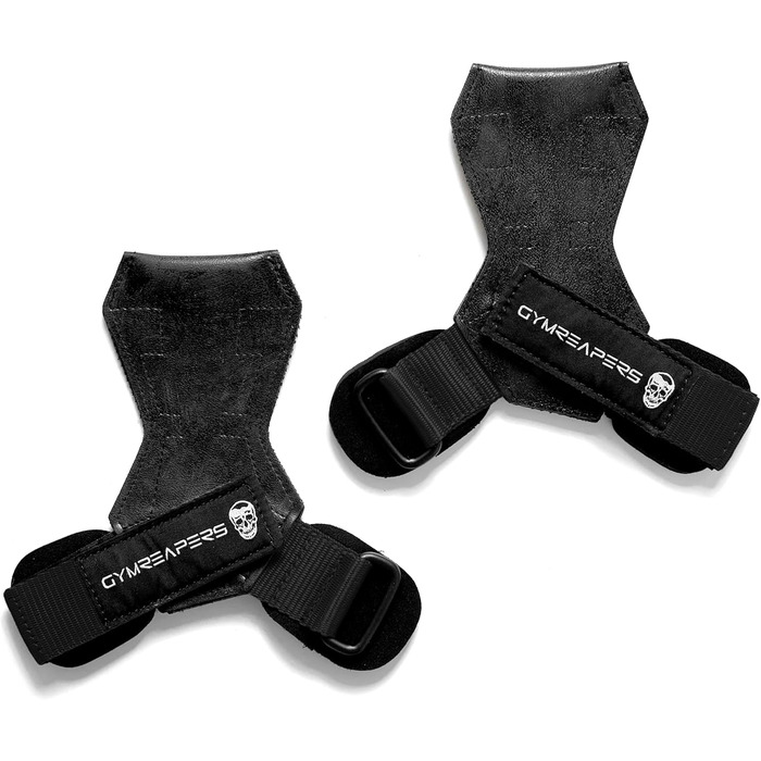 Набір для важкої атлетики Gymreapers: важезні ручки, підтримка зап'ястя, гумові рукавички/ремні, чорний, Medium