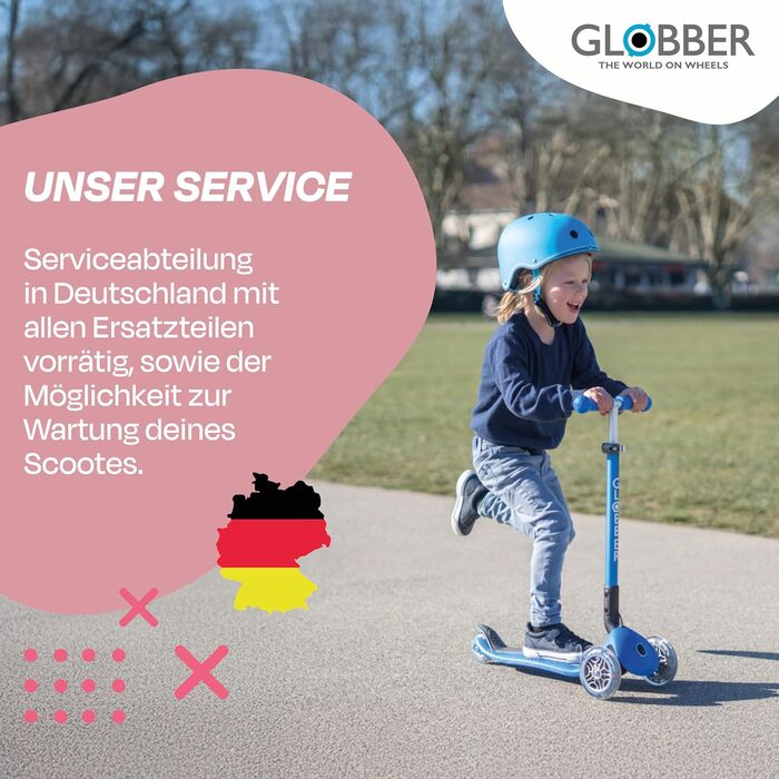Дитячий триколісний самокат GLOBBER Primo Foldable Plus Lights з LED колесами, складаний, регульований, для дітей від 3 років