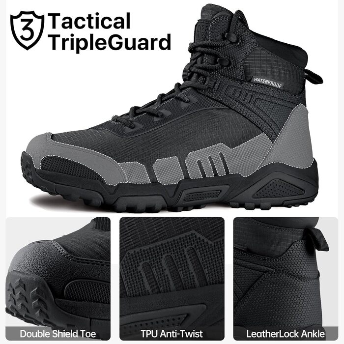 Чоловічі туристичні черевики FREE SOLDIER, чорні, водонепроникні, дихаючі, низькі