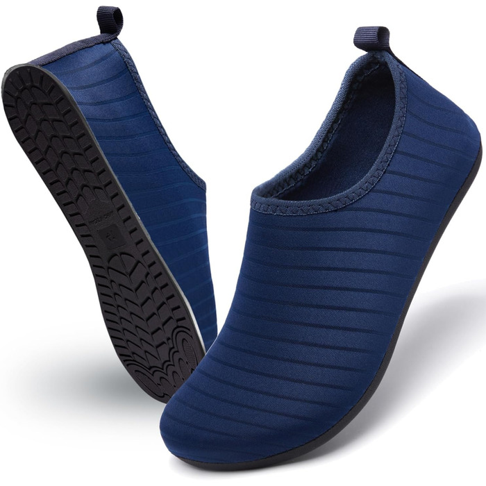 Водні черевики для плавання та відпочинку на пляжі - чоловічі та жіночі (43 EU, сині смужки)