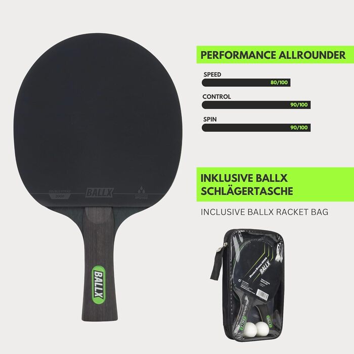 Набір для настільного тенісу BallX: ракетки, м'ячі, чохол | Пінг-понг комплект для двох | Тенісні ракетки та аксесуари