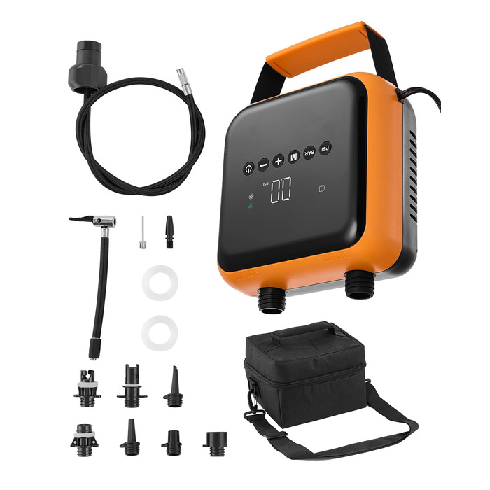 Електрична SUP-насос VEVOR з USB-виходом, 2-ступенева автоматична насос для надувних SUP, наметів, 40 PSI, 12V DC, LED-підсвічування