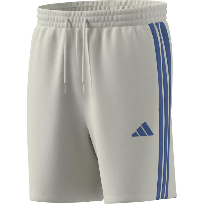 Чоловічі шорти Adidas Essential Three Stripes French Terry (Off White/Ray Blue), розмір XXS