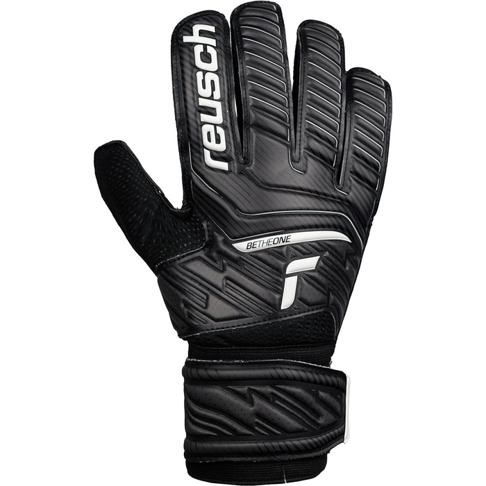 Воротарські рукавички Reusch Attrakt Solid для дорослих, зовнішній шов, універсальні, чорні, розмір 10 — футбольні рукавиці для всіх типів полів