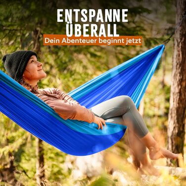 Гамак туристичний Monkey Swing ультралегкий з карабіном та стропами (до 300 кг) – 275 x 140 см, для кемпінгу, трекінгу та подорожей (зелений/хакі, блакитний)