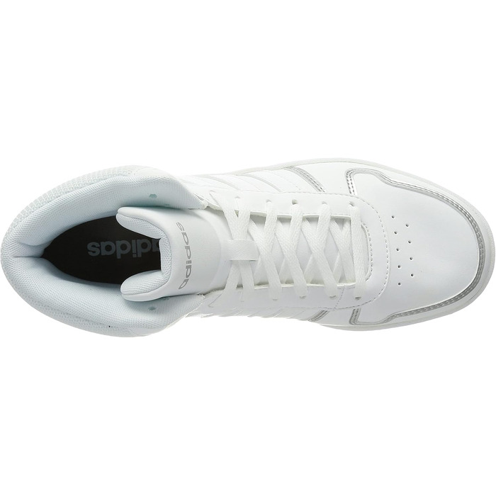 Жіночі баскетбольні кросівки Adidas Hoops 2.0 Mid, 44 EU, білий/сріблястий