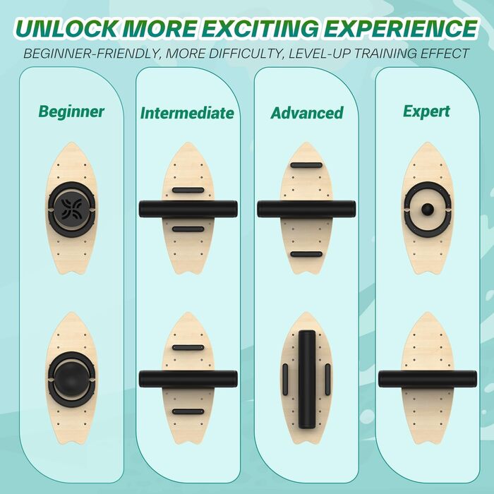 Балансборд Sportneer Surfin 8-в-1 для дорослих – тренажер рівноваги з роликом, м'ячем та півсферою. Підходить для core-тренінгу, серфінгу, катання на лижах та реабілітації. Безпечний, антиковзкий, чорний, 200 кг