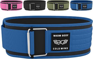 Преміум пояс для важкої атлетики WARM BODY COLD MIND з високоякісного нейлону для силових тренувань, бодібілдингу, фітнесу - пояс для важкої атлетики для жінок та чоловіків, колір морський