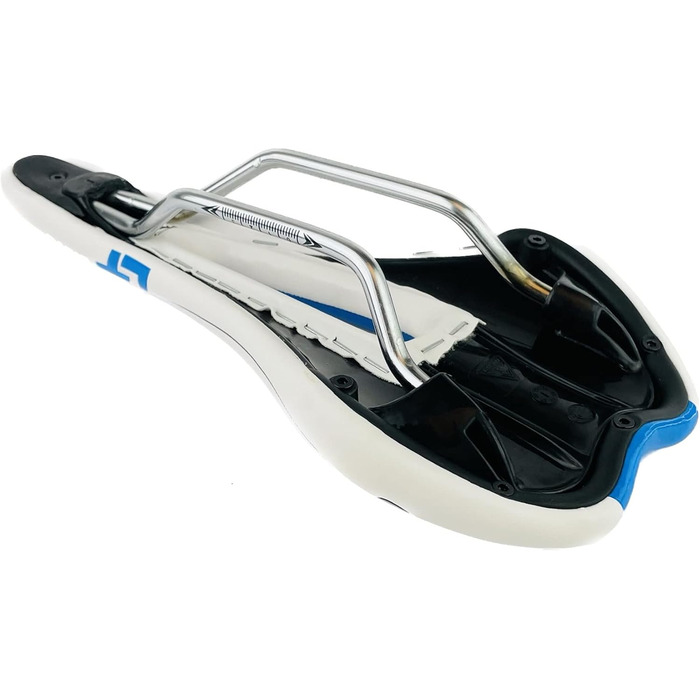 Велосипедне сідло Hallenwerk WEIß/BLAU: ергономічне, дихаюче, для MTB, туризму та гірського велосипеда