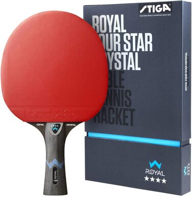 Настільний тенісний ракетка STIGA Royal Crystal, швидкісний, з ITTF-сертифікованим покриттям Star 4, 2,0 мм губка, технологія Crystal, для професійної гри у пінг-понг