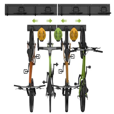 Настінна підставка для велосипедів Housolution 32 дюйми на 4 велосипеда + 3 шоломи, до 136 кг, міцна сталева конструкція, для гаража