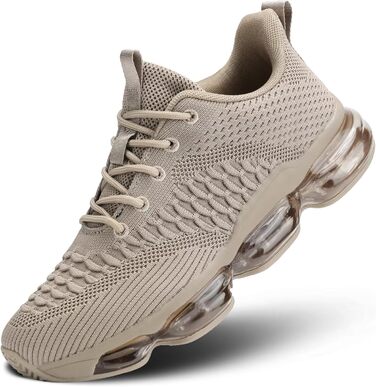 Чоловічі кросівки для бігу з повітряною подушкою, дихаючі, для тенісу, модні, з неслизькою підошвою, для тренувань, відпочинку, спорту, фітнесу, комфортні туристичні черевики (40 EU, Хакі)