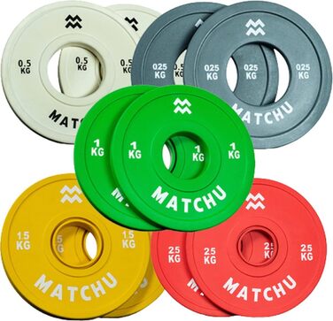 Фракційні диски Matchu Sports 0,25-2,5 кг, набір 2 шт, сталь з гумовим покриттям, діаметр 50 мм