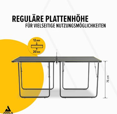 Стіл для пінг-понгу JOOLA Midsize, для відпочинку, з сіткою, сірий (темний)