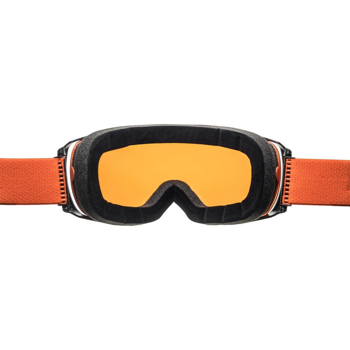 ALPINA GRANBY Q-LITE – Дзеркальна лижна маска для дорослих, підсилює контраст, 100% UV-захист, чорний-гарбуз, універсальний розмір