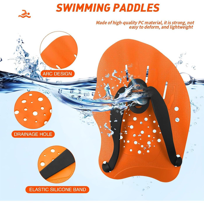 Набір ручних плавальних весел (2 шт.) для тренувань, дорослих та дітей, унісекс (зелені)