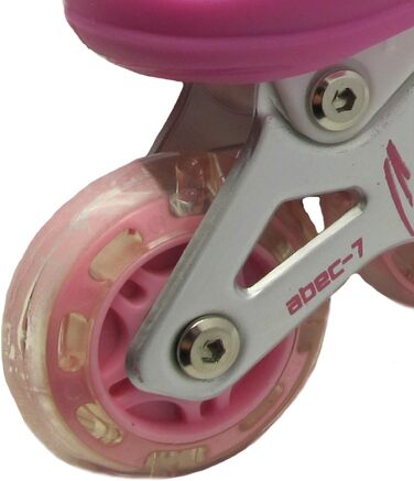 Дитячі ролики Kinder Inliner з регулюванням розміру та світними колесами. Ролики для дітей, регулюються в 4 розміри, 3 кольори (рожевий L, 38-41)