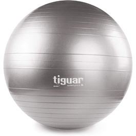 Гімнастичний м'яч tiguar Safety Plus 65 см сірий для сидіння, балансування та тренування тазового дна